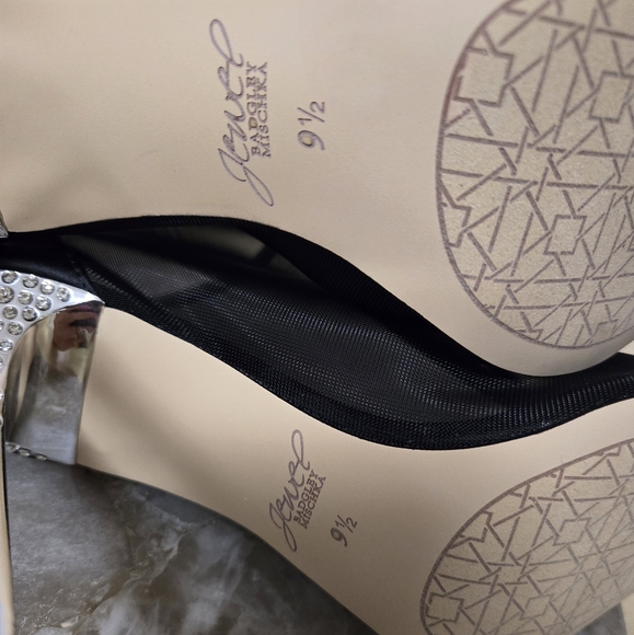 Badgley Mischka Anastasia Black Mesh Peep-Toe Dress Booties US Women's Size 9.5 - Picture 6 of 9